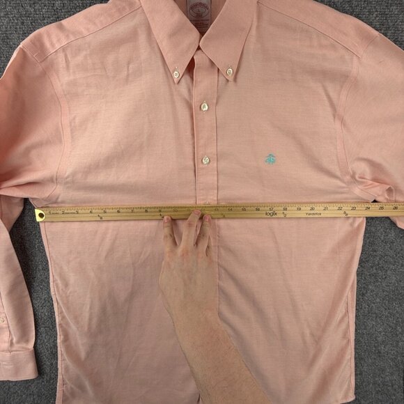 Brooks Brothers Button Up Shirt Cotton Long Sleeve Large Pink Oxford Non Iron - Picture 5 of 16